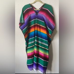 Adult Mexican Rainbow Poncho Serape